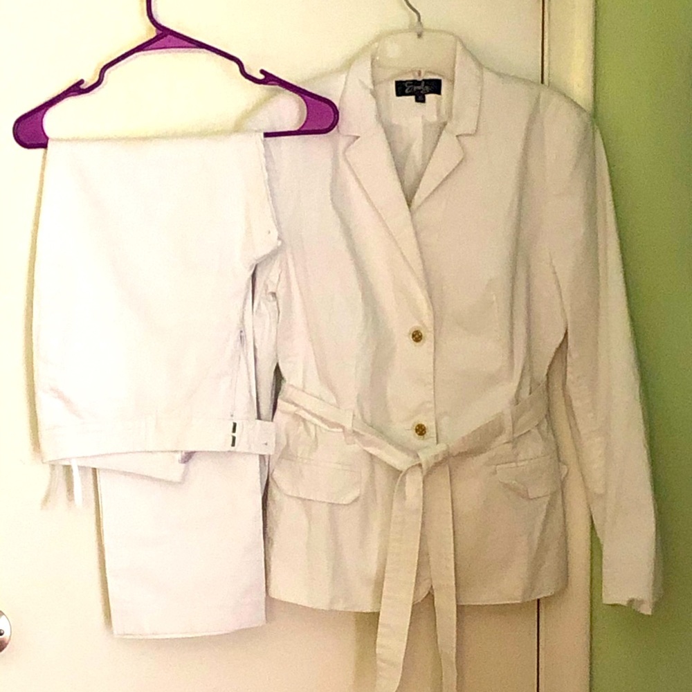 White pants suit